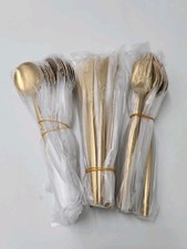 Gold Silverware Set Titanium Gold Plated Stainless Steel Flatware 60 Piece Set