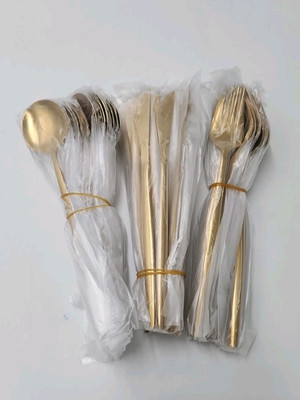 Gold Silverware Set Titanium Gold Plated Stainless Steel Flatware 60 Piece Set