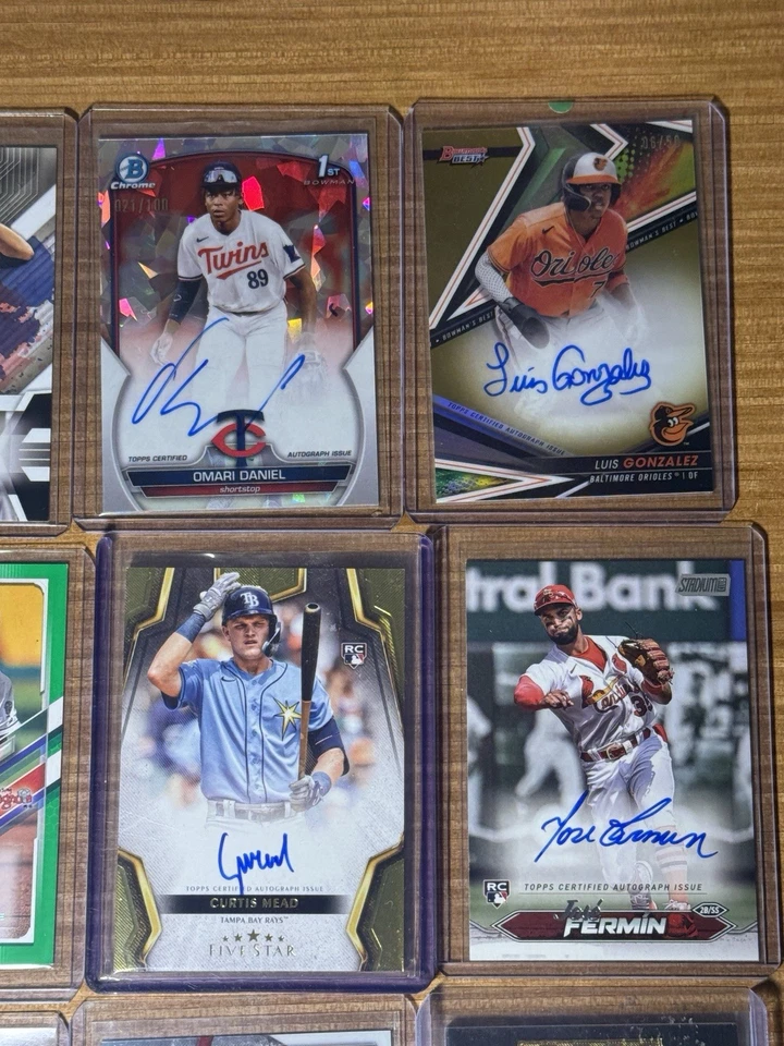 Bowman Chrome and Topps Chrome Prospect and RC auto 12 Card Lot - Image 3 of 4