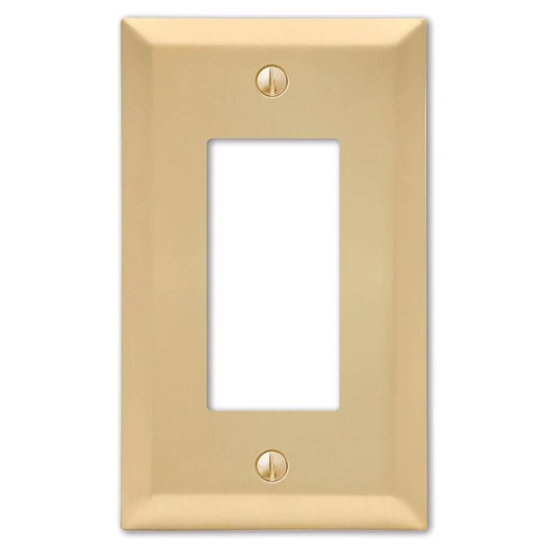 Amerelle 163RSB Century Satin Brass 1-Gang Stamped Steel Rocker Wall Plate