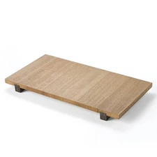 Home Décor Collection 8" x 15" Natural Wood Riser Decorative Tray