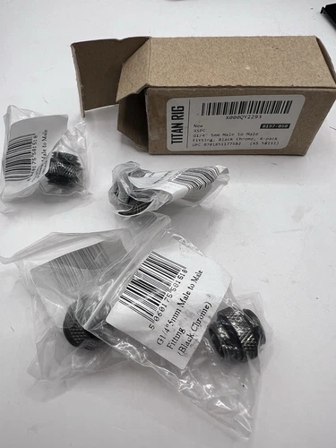 4x XSPC G1/4" 5mm Male to Male Fitting - Black Chrome Finish