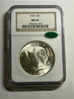 1925 Peace Silver Dollar NGC MS65 CAC Blast White High Grade