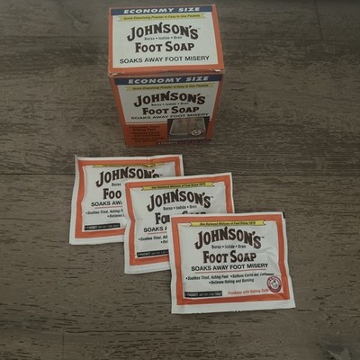 JOHNSON'S Foot Soap Powder - 3 Packets New Discontinued New Old Stock