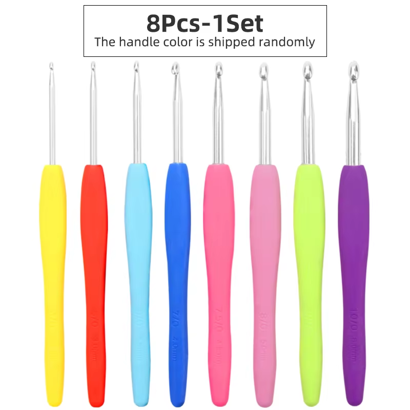 8PCS Colorful Crochet Hook Set 2.5–6.0mm DIY Knitting Needles for Craft Sweater