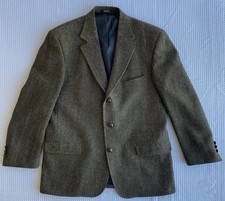 Vintage Orvis Harris Tweed Blazer Wool Sport Coat Multi Color Herringbone Sz 44R