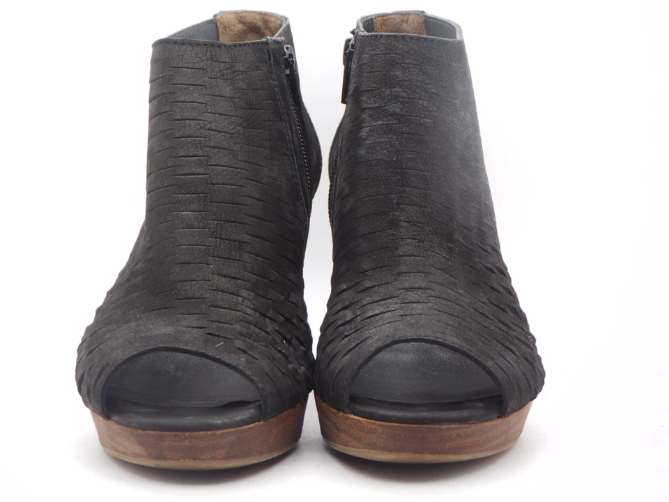 Paul Green Footwear Leather Ankle Boot Side Zip Peep Toe Logo Size EU 38 US 7.5 - Image 3 of 4