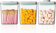 Ankou Pop Airtight Food Storage Containers with Lids- 3 Pcs Stackable One Button