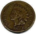 1888 Indian Head Cent Good Condition Penny 1c Cent - SV199