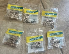 6 Bags 25 Count Wolfcraft Natural Round Head Plug 2956 RH 2953 FH Oak FH 3006 C