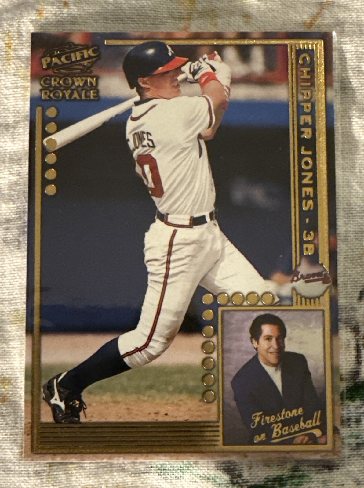 1998 Pacific Crown Royale - Firestone on Baseball Chipper Jones #2
