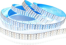 16.4ft Triple Row Led Strip Lights Daylight White 6000k Dc12v Ip20 Smd 2835