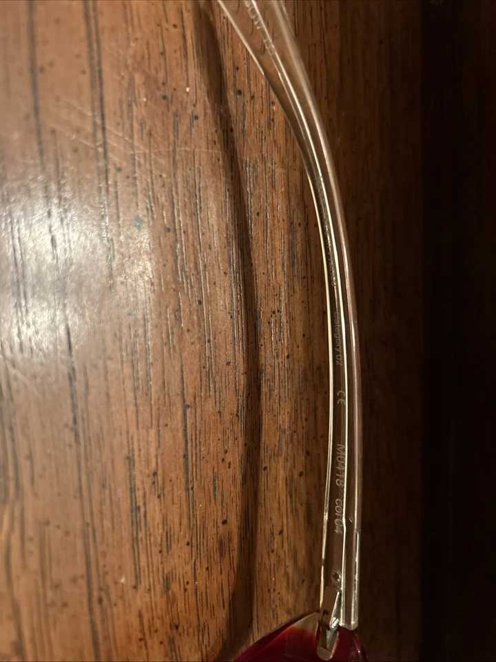 Vintage Mikli by Alain Mikli Red/Clear Oval Sunglasses M0418 Col04 - Image 3 of 4