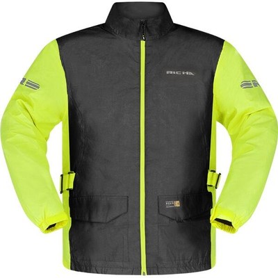 Richa Monsoon Waterproof Motorcycle Over Jacket Black Yellow Motorbike