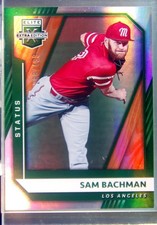 2021 Panini Elite Extra Edition Sam Bachman Status Green #9 Angels