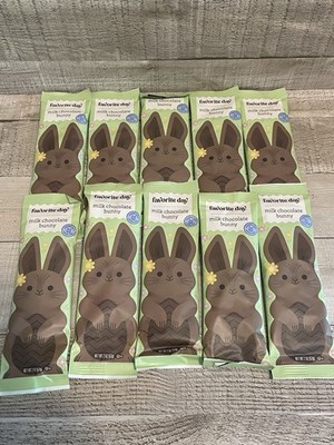 Lot of 10 - Easter Basket Stuffers Solid Milk Chocolate Bunnies 2oz. BB 10/28