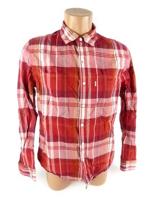 Levis Herren Hemd Gr. M Modern Fit langarm rot kariert Freizeithemd (17018)