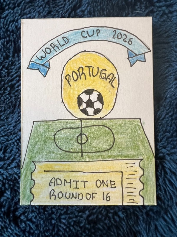 ACEO World Cup Round of 16 Trading Card Hand Drawn Portugal