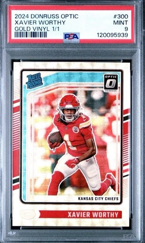 XAVIER WORTHY 2024 Panini Donruss Optic Gold Vinyl Prizm #300 RC Card 1/1 PSA 9