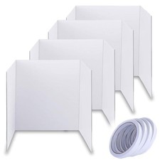 KISOY 4 PCS 26" x 17" Trifold Poster Board,White Display Board for School Pro...