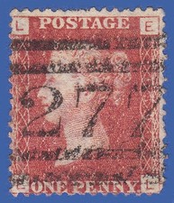 GB SG43/44 QV 1864 1d RED PLATE 139 EL GU PAISLEY 277