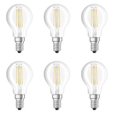 6 x Osram LED Filament Tropfen 4W = 40Watt E14 klar 470lm warm Schalter DIMMBAR