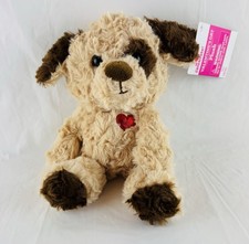 Peluche de 8" para perro cachorro corazón rojo marrón con corazón San Valentín - AMOR