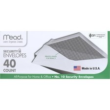 Mead 10 Envelopes, Letter Size, 4-1/8" x 4-1/8" x 9-1/2" , White
