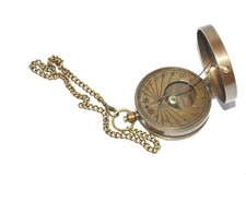 Maritime Marine Pocket Sundial Compass Antique Brass Collectible Gift