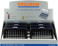 "Projahn Display 6X Color Bit-Box 6,3 (1/4\") 75Mm Lang Mit Markierten Bits 18-Tlg"