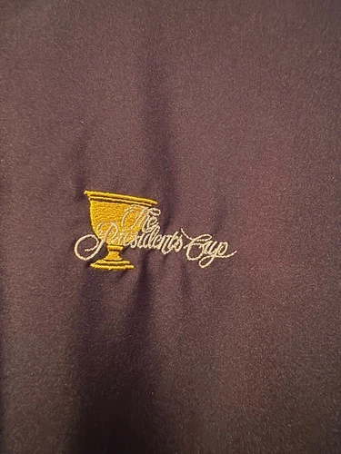 Cutter & Buck Pullover Black Presidents Cup V-Neck Golf Windshirt Mens Medium image 3