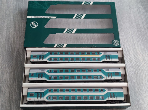 *Sachsenmodelle Spur H0 *140141*3. Set- Doppelstockwagen* 1.+2.Kl. * DB*TOP(OVP) | Zustand: Gebraucht