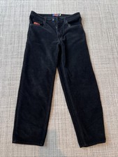 Y2K Empyre Corduroy Relax Baggy Skate Pants Men Size 32x30 Black