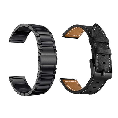 Galaxy Watch 3 41mm Bands Leather+Metal for Men Women, Galaxy Watch Active 2 ...