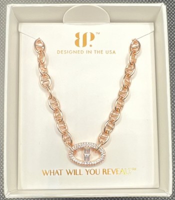 BP Birthday Collection Rose Gold Plated CZ Adjustable Necklace The Clara(400) 