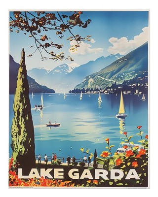 Lake Garda Vintage Travel Wall Art Poster Premium Quality Home Decor