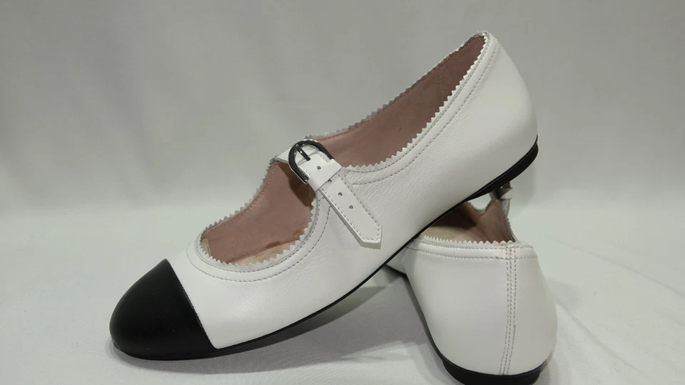 Bloch Mujer Cassiopeia Ballet Plano, Blanco/Negro, 11 Foto 3 de 4