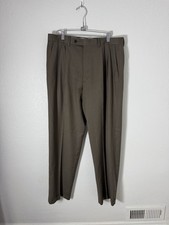 Lauren Ralph Lauren Pleated Dress Pants Brown 34x32 Cuffed Straight Leg Mens