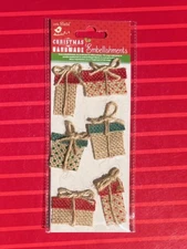 SALE - 6 PACKAGES BURLAP PRESENTS LITTLE BIRDIE 3D STICKERS