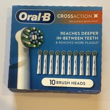 Oral-B CrossAction X Rotating Toothbrush Replacement Heads White 10 Pack