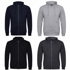 Men’s Zip Up Hoodie Fleece Lined Hooded Full Zip Casual Sweatshirt with Pockets