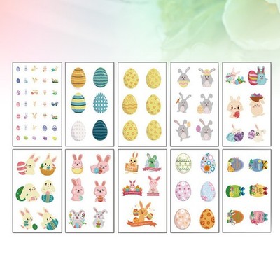 10 Sheets Zur Osterfeier Aufkleber Kinder Für Festliche Etikettenaufkleber