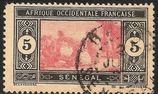 Senegal #83 (A28) fVF USED - 1922 5c Senegalese Preparing Food