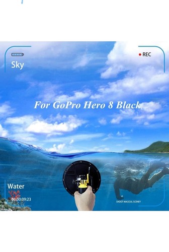 Dome Port per GoPro Hero 8 Nero, Custodia Impermeabile per Immersioni Subacquee con F - Foto 4 di 7