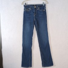 True Religion Billie Mid Rise Straight Leg Jeans Waist 25 Tall