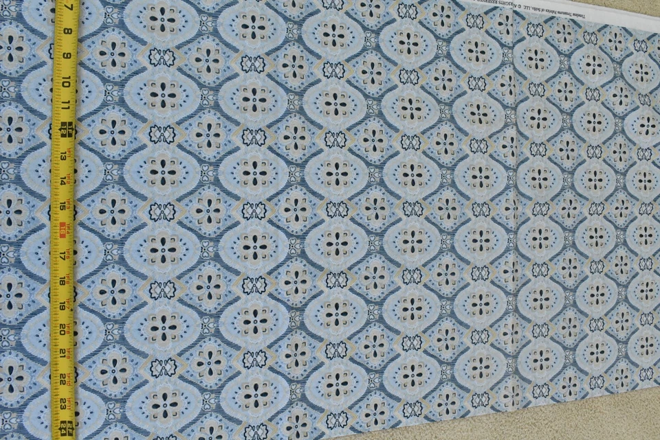 Colcha de algodão damasco azul e bronzeada por 1/2 jarda, tesouros atemporais do SoHo, P8308 - Imagem 4 de 4