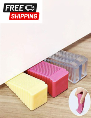 2pcs Random Color Silicone Door Stopper, Draft Blocker, Stopper Without Drilling