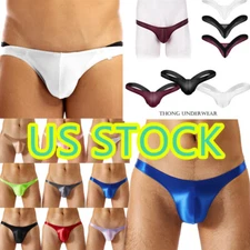 Men Low Rise Jockstrap Underwear T-Back G-String Briefs Bikini Thong Lingerie