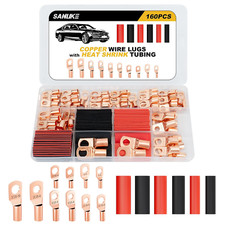 Kit de conectores de terminales de cable de cobre de 160 piezas AWG 12 10 8 6 4
