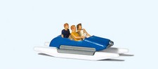 Preiser 10682 HO/OO Gauge Family in Blue Pedal Boat (3) Exclusive Figure Set